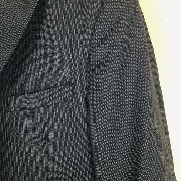 HART SCHAFFNER MARX Men's Navy Blue Sport Coat Blazer USA 100% Wool Size 46 Reg - Picture 2 of 10